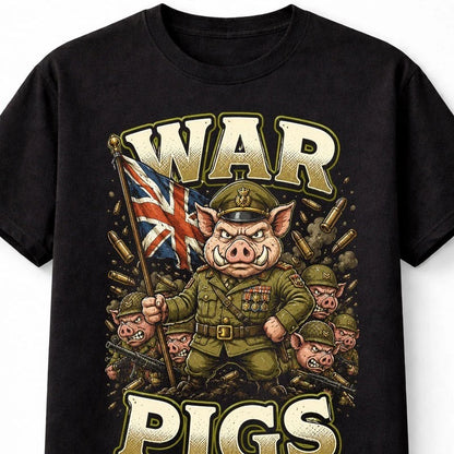 War Pigs Military Pig Soldier Graphic Funny Rock Unisex T-Shirt