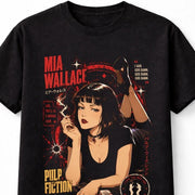 Anime Mia Wallace Pulp Fiction Cult Movie Graphic Unisex T-Shirt