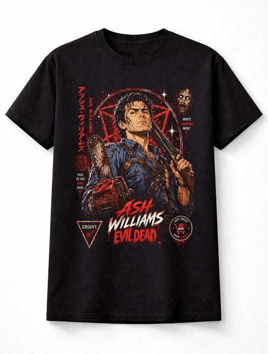 Anime Ash Williams Evil Dead Horror Movie Graphic Unisex T-Shirt