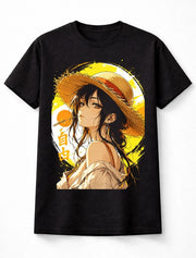 Anime Straw Hat Girl Summer Manga Graphic Unisex T-Shirt