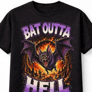Bat Outta Hell Gothic Horror Bat Graphic Halloween Unisex T-Shirt