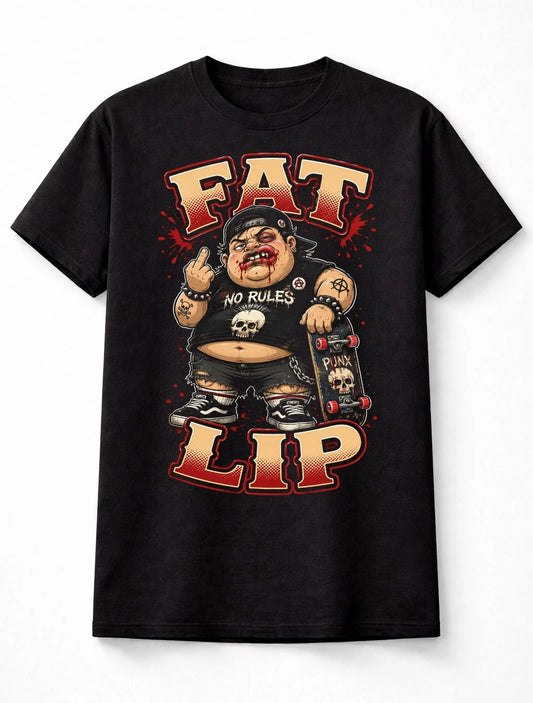 Fat Lip Punk Rock Skateboard Graphic Funny Unisex T-Shirt