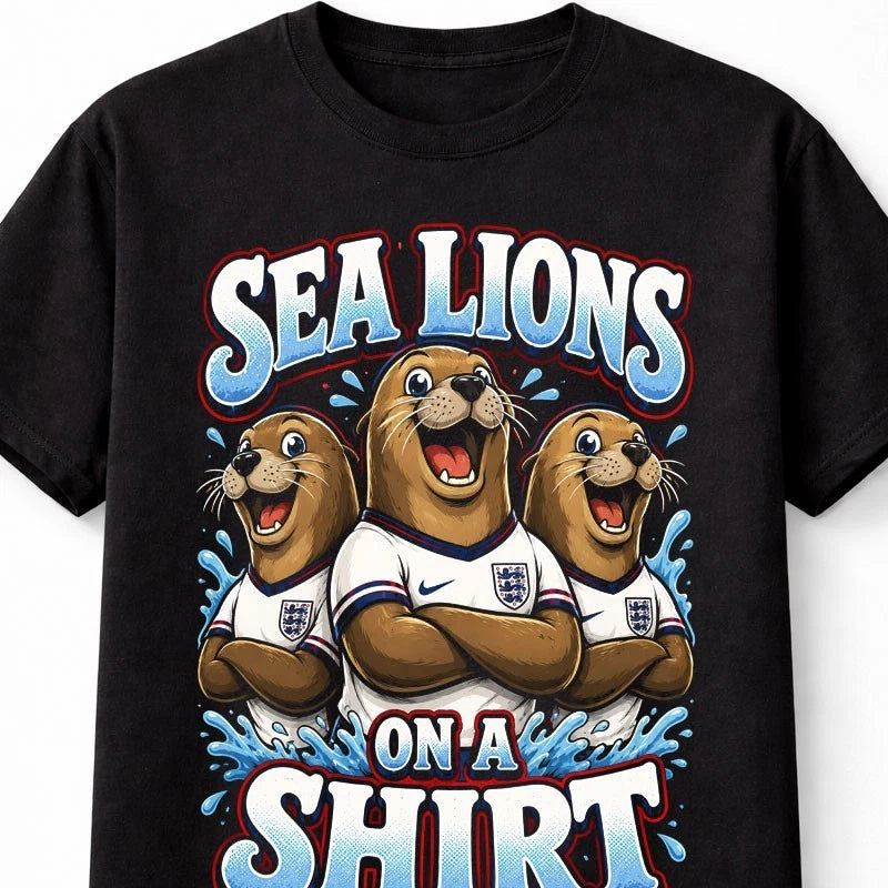 England Sea Lions On A Shirt Three Lions World Cup Football Fans Unisex T-Shirt
