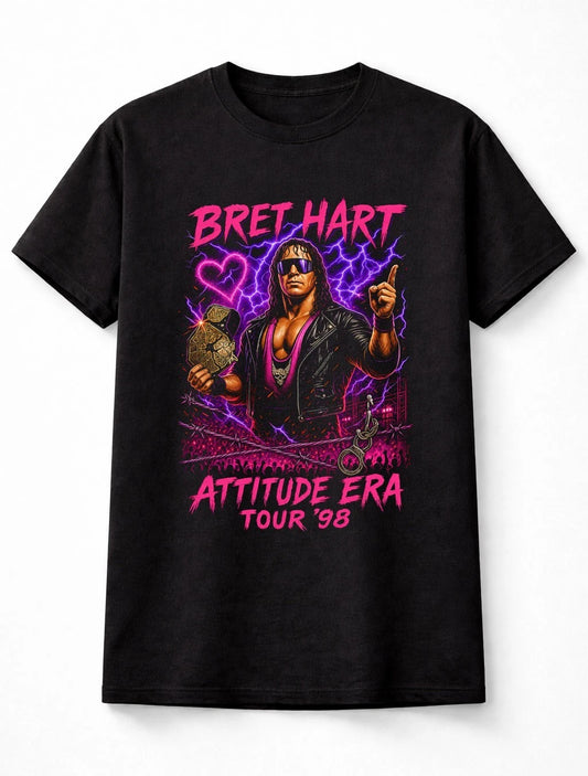 Bret Hart Hitman Wrestling Champion Retro Graphic Unisex T-Shirt