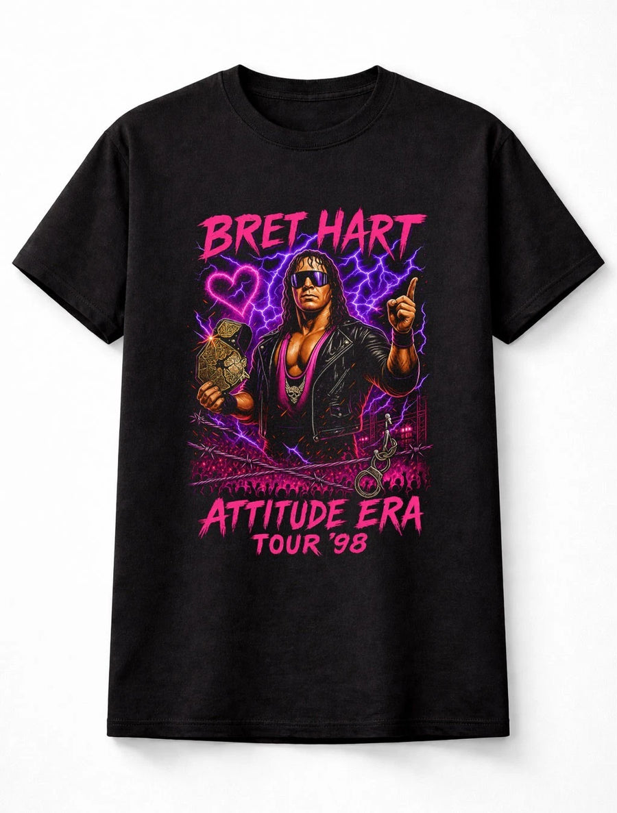 Bret Hart Hitman Wrestling Champion Retro Graphic Unisex T-Shirt