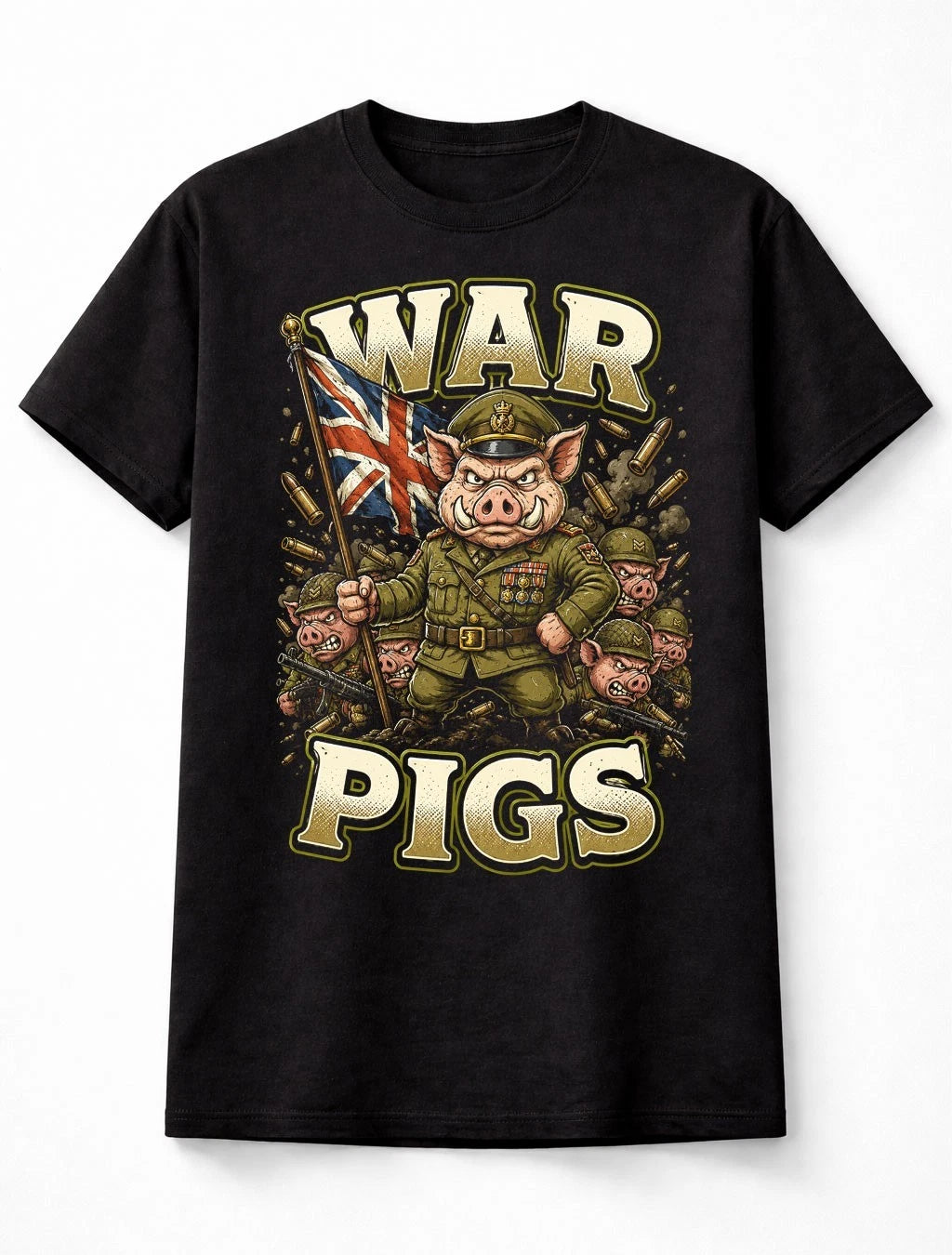 War Pigs Military Pig Soldier Graphic Funny Rock Unisex T-Shirt