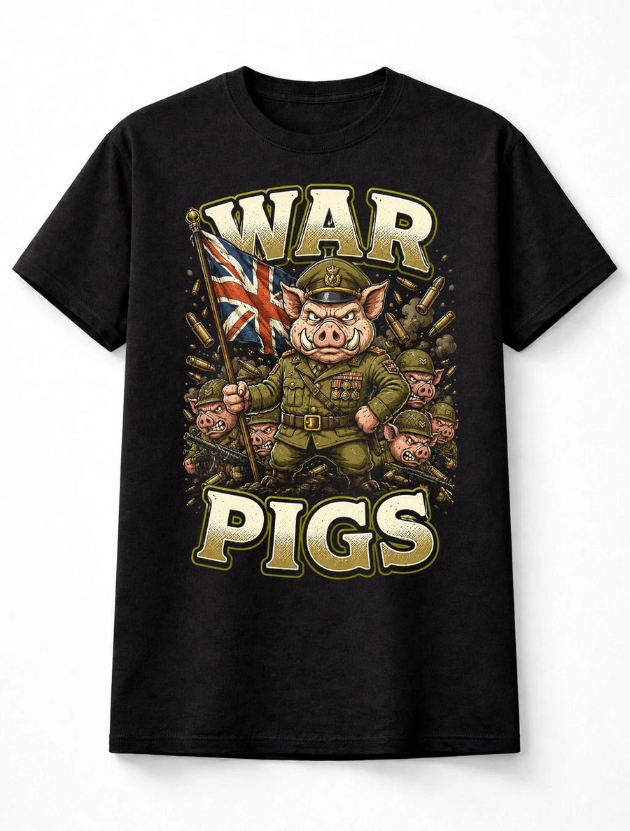 War Pigs Military Pig Soldier Graphic Funny Rock Unisex T-Shirt
