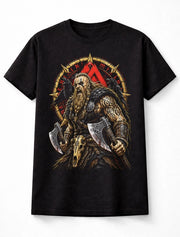 Viking Berserker Norse Warrior Raven Axe Valhalla Unisex T-Shirt