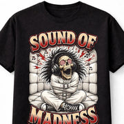 Sound Of Madness Skull Headphones Horror Music Graphic Unisex T-Shirt