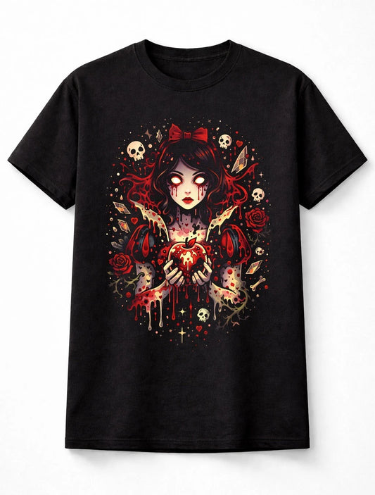 Snow White Dark Apple Gothic Princess Horror Fairy Tale Graphic Unisex T Shirt