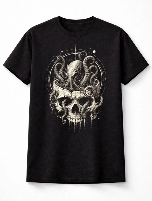 Kraken Skull Octopus Gothic Horror Ocean Graphic Unisex T-Shirt