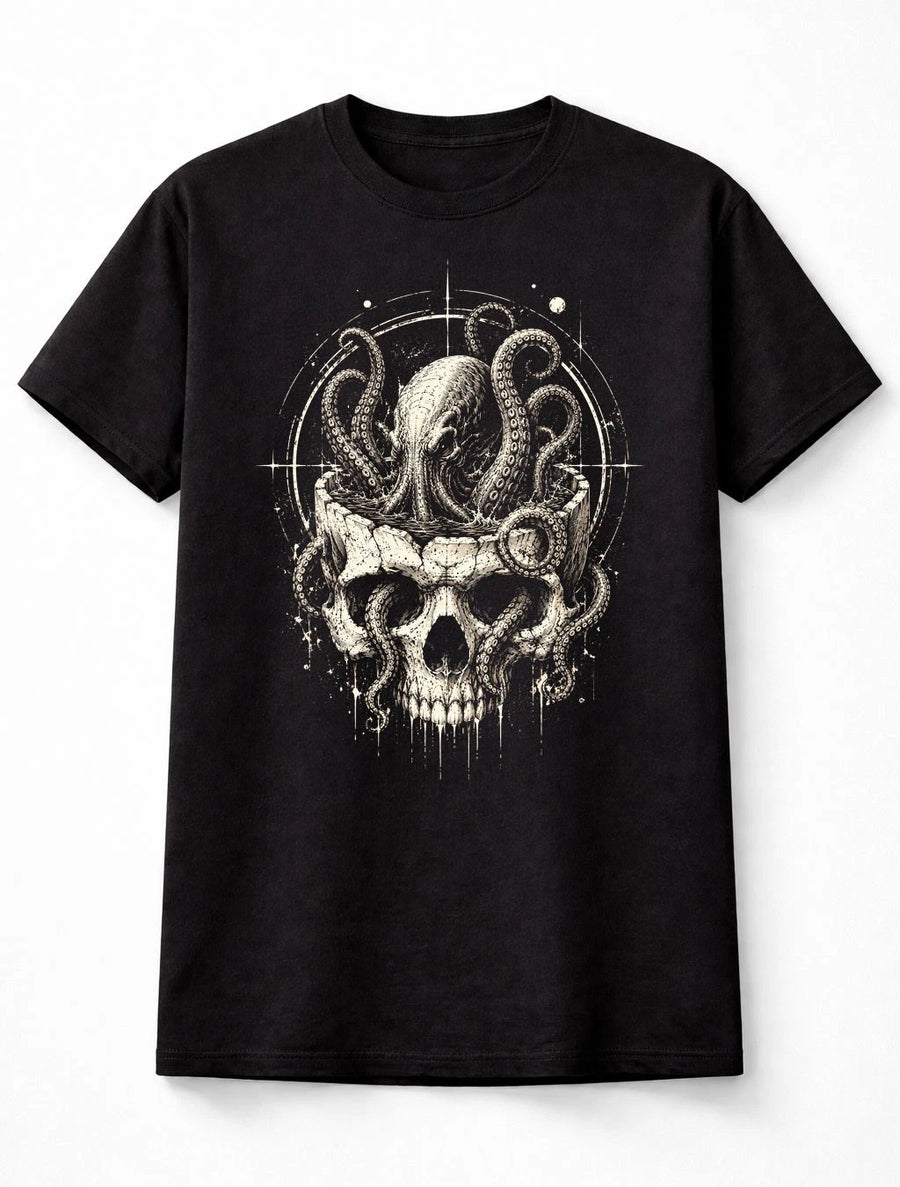 Kraken Skull Octopus Gothic Horror Ocean Graphic Unisex T-Shirt