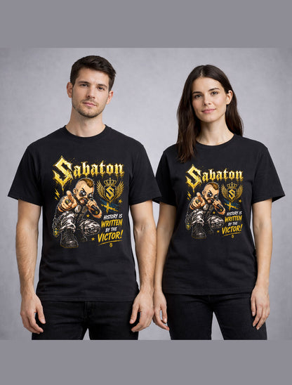 Sabaton History Is Written By The Victor Graphic T-Shirt Power Metal Band Fan Tee War History Music Shirt Adult & Kids Unisex T-Shirt
