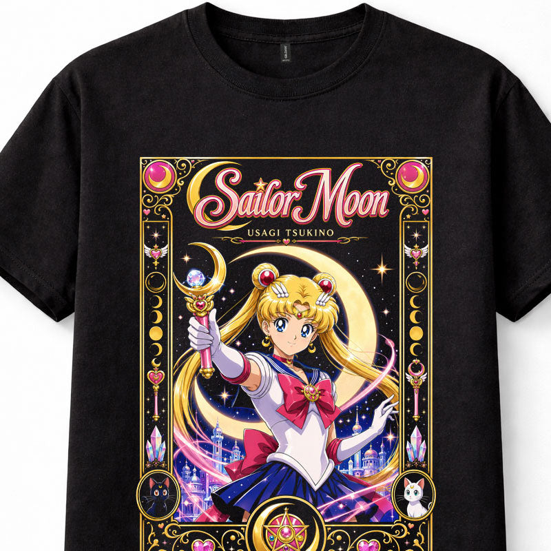 Sailor Moon Usagi Tsukino Magical Girl Anime Manga Luna Black Unisex T-Shirt