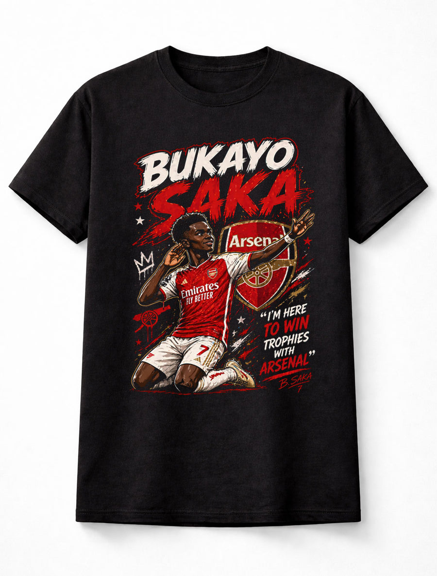 Bukayo Saka 7 Arsenal Style Soccer Football Fan Graphic Tee Unisex Adults & Kids T-Shirt