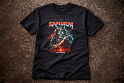 Samurai No Mercy Unisex Toxic Gothic Japanese Oni Warrior Skull Graphic T-Shirt