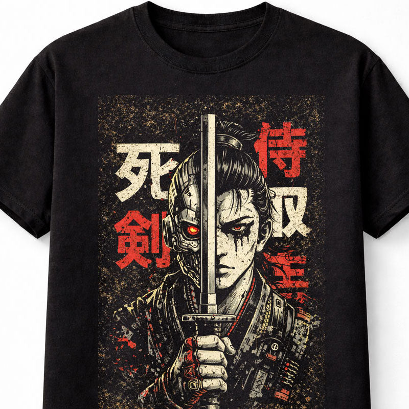 Samurai Japanese Cyberpunk Y2K Retro Techwear Manga Anime Adults & Kids Unisex T-Shirt