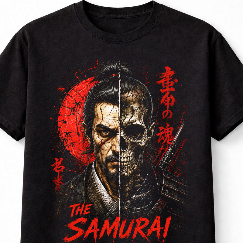 The Samurai Skeleton Warrior Japanese Katana Skull Art Unisex T-Shirt