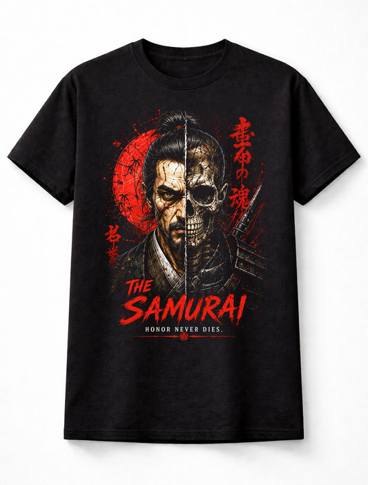 The Samurai Skeleton Warrior Japanese Katana Skull Art Unisex T-Shirt