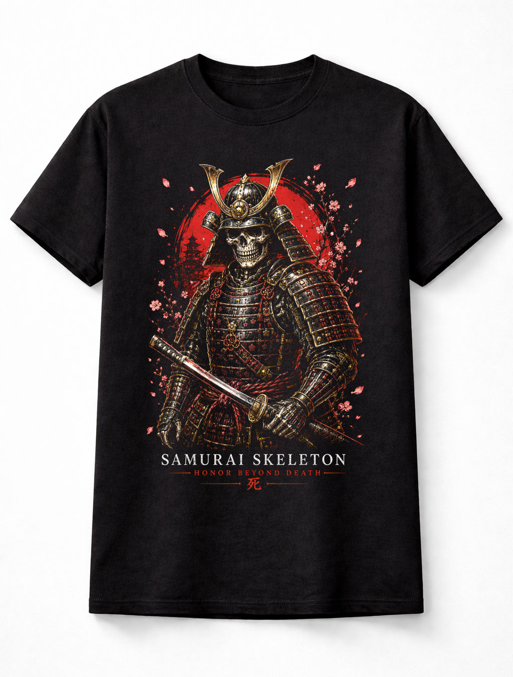 Samurai Skeleton Warrior Japanese Skull Katana Gothic Unisex T-Shirt