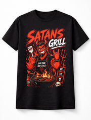 Satans Grill Devil BBQ Horror Funny Graphic Unisex T-Shirt