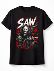 Saw Horror Movie Jigsaw Billy Puppet Graphic Tee Slasher Film Shirt Unisex Adults & Kids T-Shirt