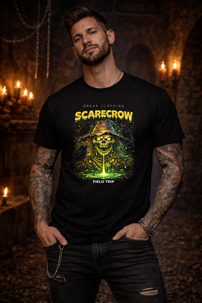 Scarecrow Field Trip Unisex Toxic Gothic Harvest Horror Graphic T-Shirt