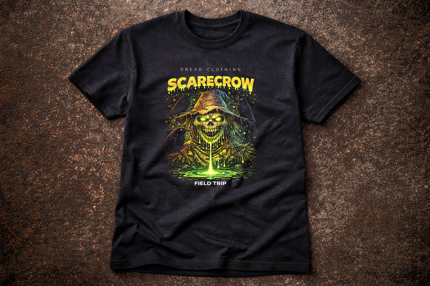 Scarecrow Field Trip Unisex Toxic Gothic Harvest Horror Graphic T-Shirt