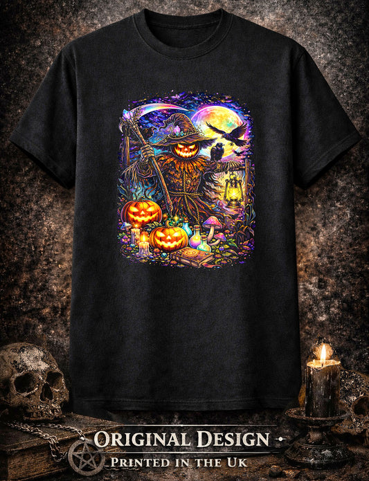Haunted Scarecrow Halloween Art Psychedelic Trippy Gothic Unisex T-Shirt