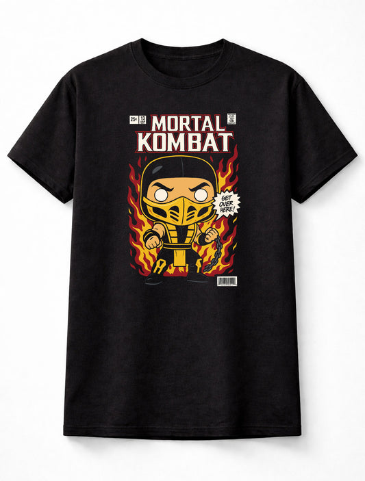 Scorpion Mortal Kombat T-Shirt Gaming Ninja Unisex Black Graphic Tee