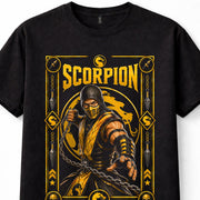 Mortal Kombat Scorpion Yellow Ninja Fighting Game Retro Black Unisex T-Shirt
