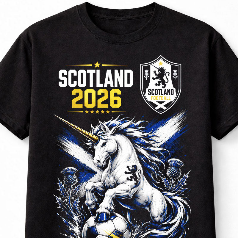 Scotland Football 2026 Unicorn Soccer Fan Supporter Graphic Unisex T-Shirt