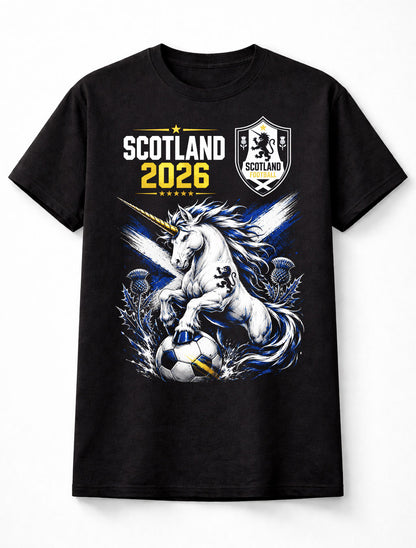 Scotland Football 2026 Unicorn Soccer Fan Supporter Graphic Unisex T-Shirt