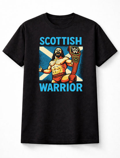 Drew Mcintyre Scottish Warrior Wrestling Champion Unisex Black Graphic Tee
