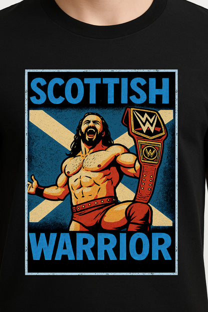Drew McIntyre T-Shirt Scottish Champion WWE Wrestling Retro Unisex Black Graphic Tee