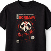 Ghostface Scream Horror Chibi Unisex Black Graphic Tee