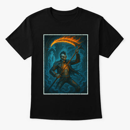 Flame Scythe Reaper Punk Gothic Horror Dark Alternative Unisex T-Shirt