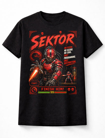 Mortal Kombat Sektor Cyber Ninja Arcade Gamer Unisex T-Shirt