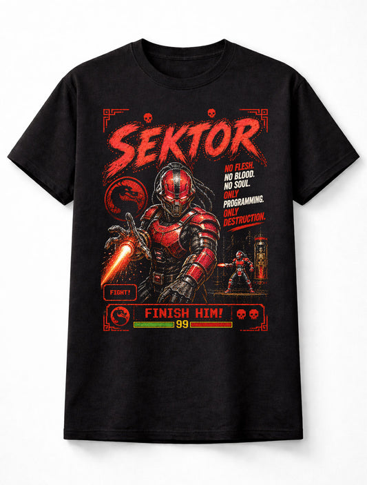 Mortal Kombat Sektor Cyber Ninja Arcade Gamer Unisex T-Shirt