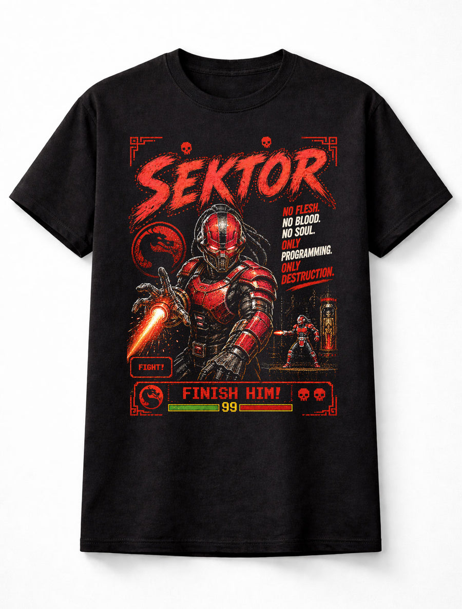 Mortal Kombat Sektor Cyber Ninja Arcade Gamer Unisex T-Shirt