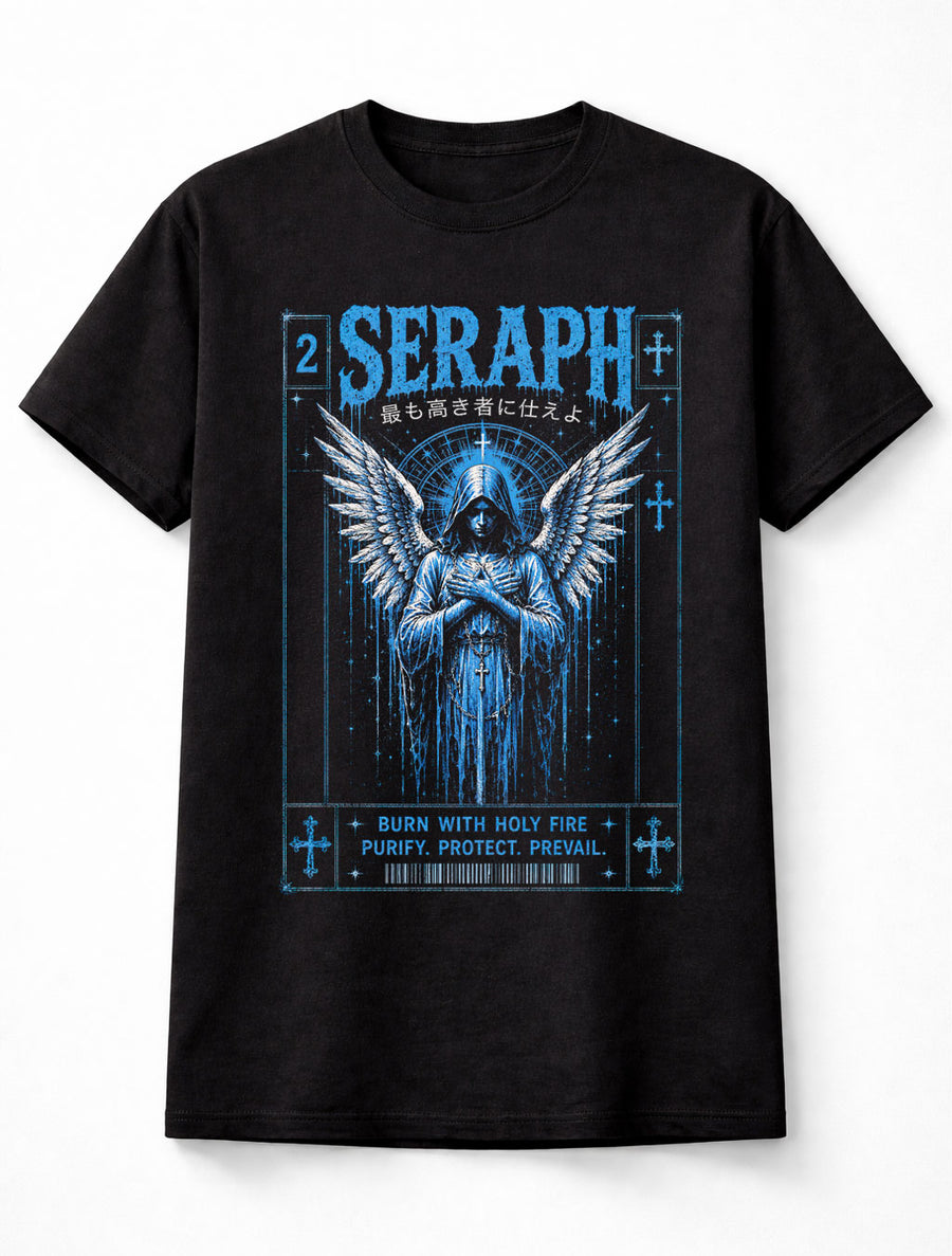 Seraph Angel Holy Fire Christian Celestial Gothic Graphic Unisex T-Shirt