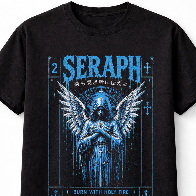 Seraph Angel Holy Fire Christian Celestial Gothic Graphic Unisex T-Shirt