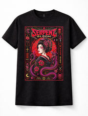 Serpent Bloom Geisha Snake Japanese Gothic Floral Anime Unisex T-Shirt