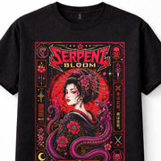 Serpent Bloom Geisha Snake Japanese Gothic Floral Anime Unisex T-Shirt