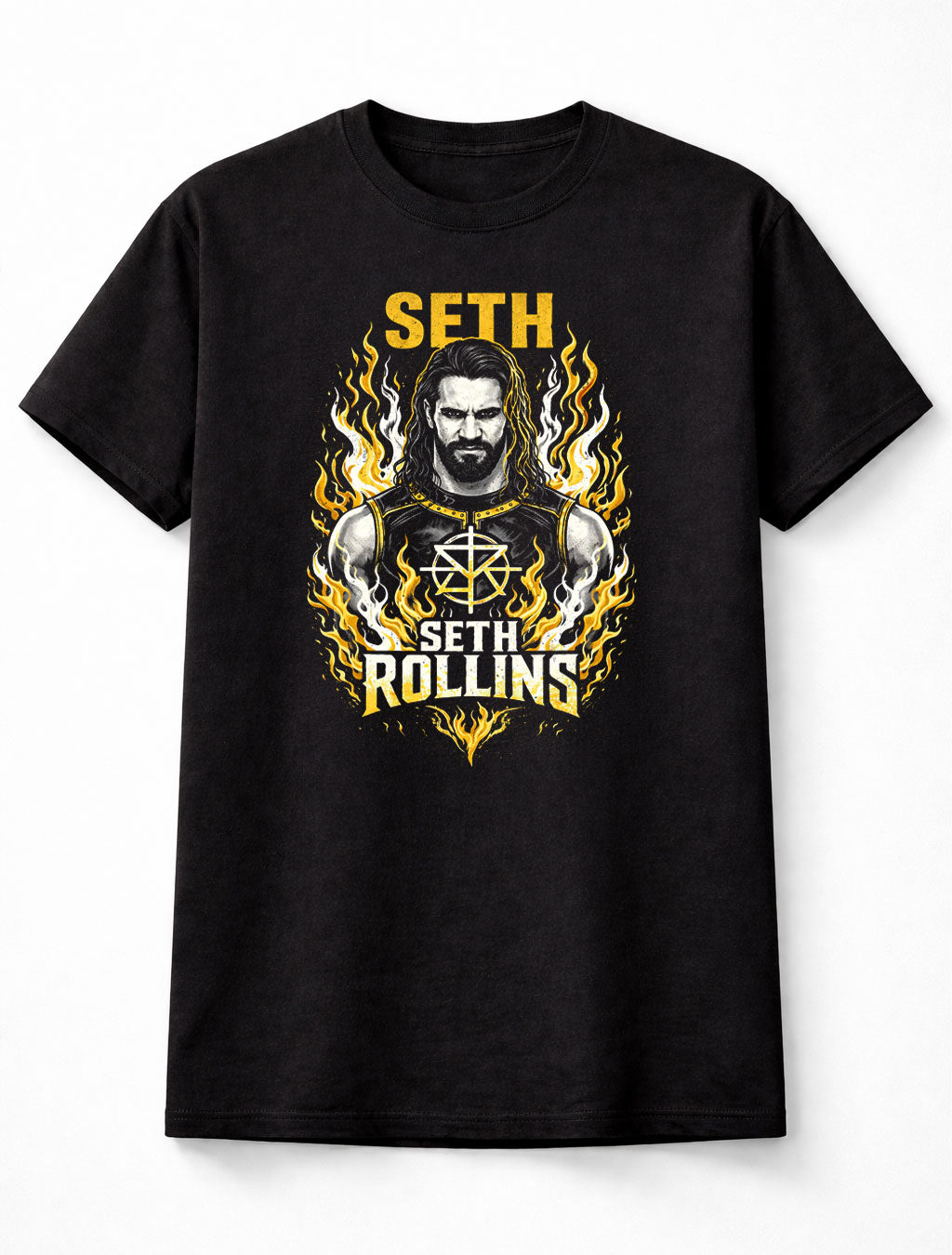 Seth Rollins Visionary Flame Wrestling Graphic T-Shirt Architect Burn It Down Adults & Kids Unisex T-Shirt