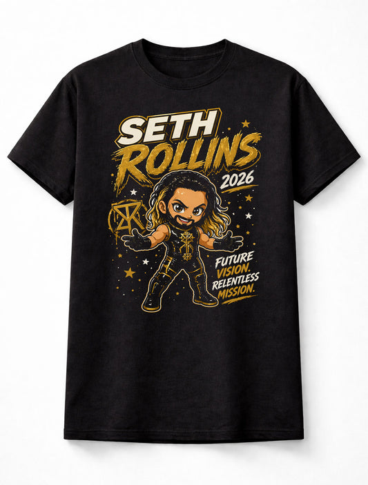 Seth Rollins Visionary Wrestling T-Shirt – Architect Relentless Mission Fan Tee Adults & Kids Unisex T-Shirt