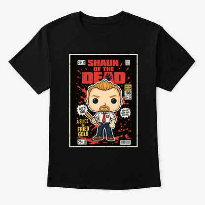 Shaun of the Dead “A Slice of Fried Gold” Comic Style T-Shirt – Classic Horror Comedy Tee