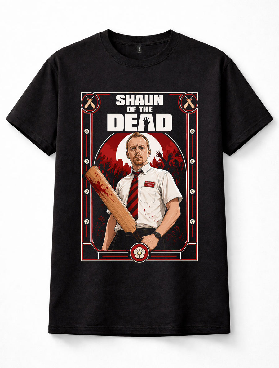 Shaun of the Dead Simon Pegg Zombie Comedy Movie Black Unisex T-Shirt