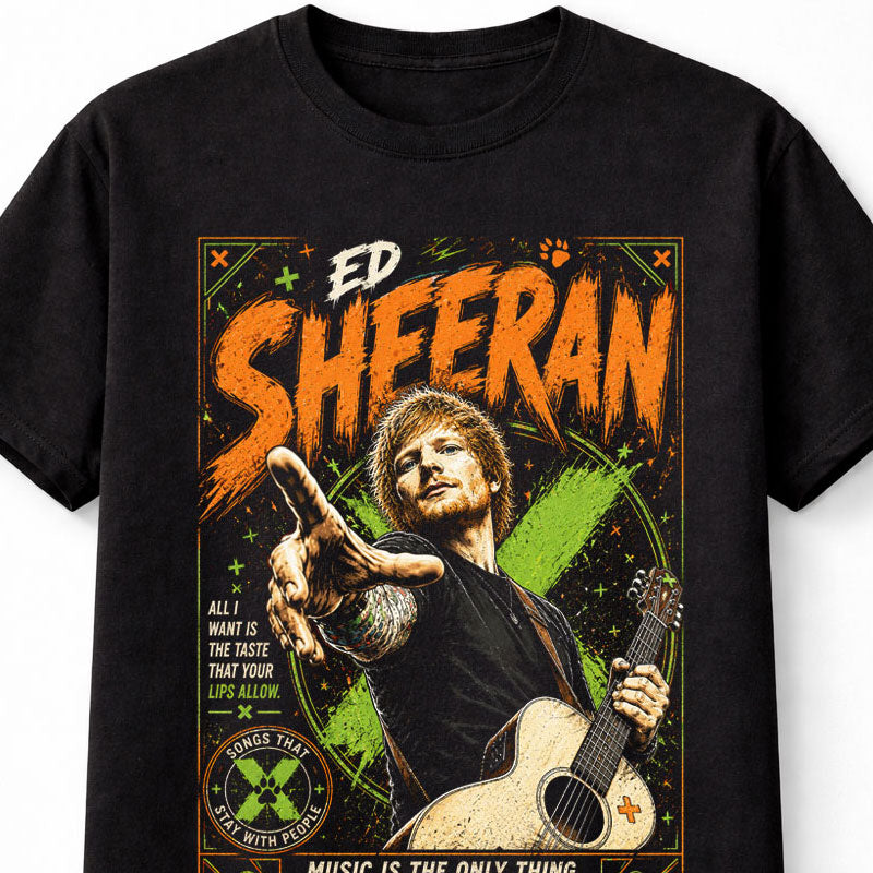 Ed Sheeran Music Fan Guitar Concert Graphic Unisex T-Shirt