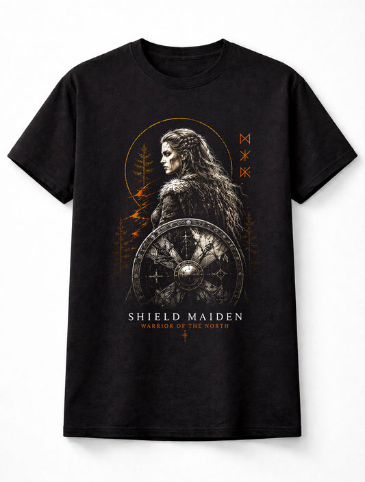 Shield Maiden Viking Warrior Norse Runes Valhalla Unisex T-Shirt